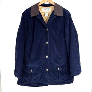 L.L. Bean Corduroy Navy and Brown Barn Jacket